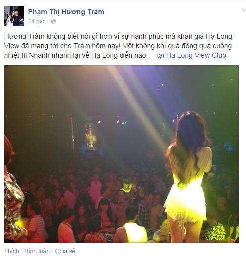 Hương Tr&agrave;m trong buổi biểu diễn ở Hạ Long sau lệnh cấm