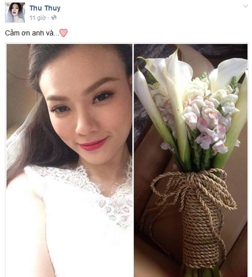 Thu Thuỷ bất ngờ chia sẻ tấm ảnh c&ocirc; mặc &aacute;o cưới rạng s&aacute;ng 30/10 tr&ecirc;n trang c&aacute; nh&acirc;n