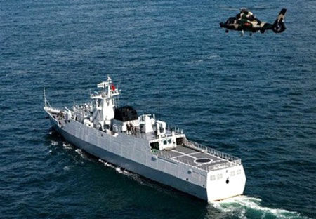 T&agrave;u hộ vệ t&ecirc;n lửa Type 056 &ldquo;Tam M&ocirc;m Hiệp&rdquo; 593 của Hải qu&acirc;n Trung Quốc