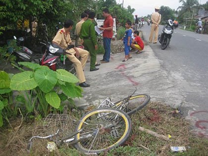 Hiện trường vụ tai nạn. Ảnh: Ph&aacute;p luật TPHCM