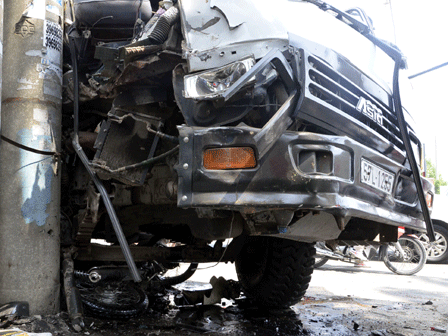 Hiện trường vụ tai nạn.