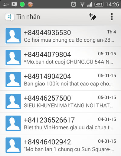 Tin nhắn r&aacute;c đang &ldquo;bủa v&acirc;y&rdquo; người d&ugrave;ng di động