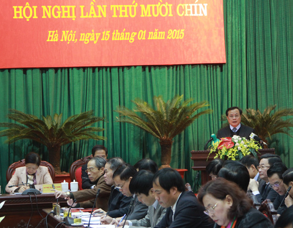 Phi&ecirc;n khai mạc Hội nghị Ban chấp h&agrave;nh Đảng bộ Th&agrave;nh phố H&agrave; Nội lần thứ XIX, kh&oacute;a XV s&aacute;ng ng&agrave;y 15/1 