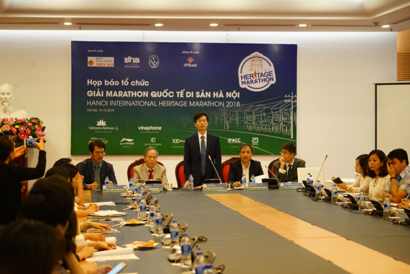 Họp b&aacute;o giải chạy Marathon quốc tế di sản H&agrave; Nội