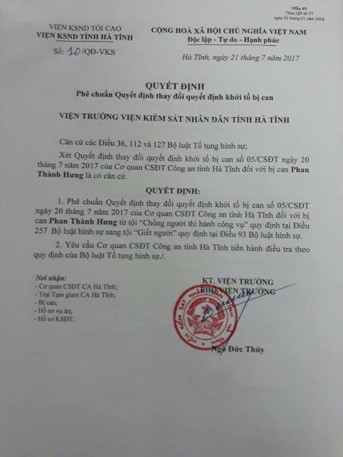 quyết định ph&ecirc; chuẩn quyết định thay đổi quyết địn