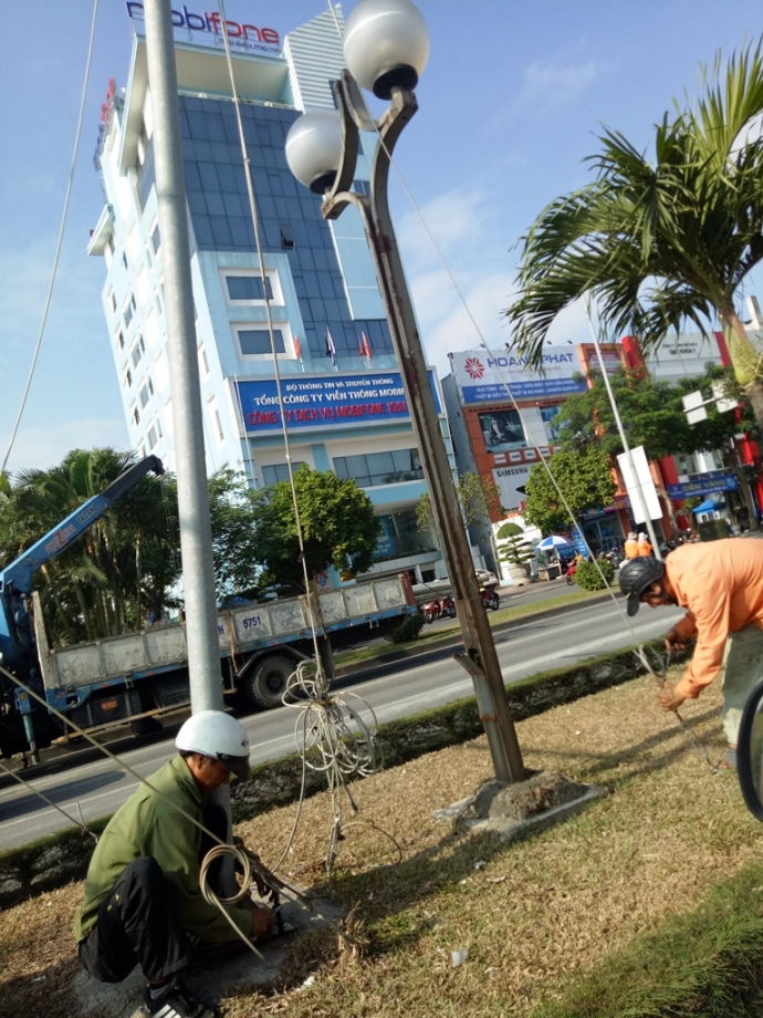 nhổ bỏ cột d&agrave;n đ&egrave;n