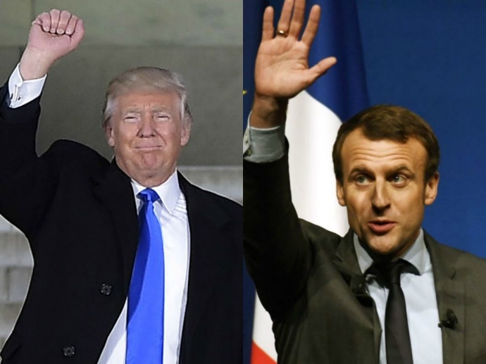 Tổng thống Mỹ Trump ch&uacute;c mừng &ocirc;ng Macron đắc cử tổ