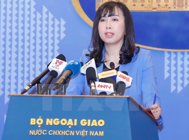 Người Ph&aacute;t ng&ocirc;n Bộ Ngoại giao L&ecirc; Thị Thu Hằng