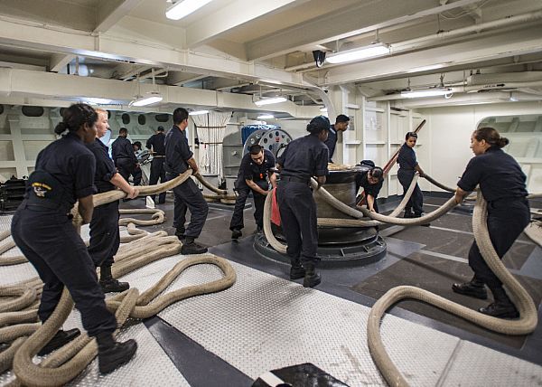 C&aacute;c nữ thủy thủ Mỹ tr&ecirc;n t&agrave;u USS Ronald Reagan