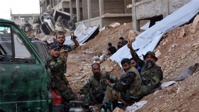 Qu&acirc;n đội Syria ở miền đ&ocirc;ng Aleppo hồi th&aacute;ng 9 năm 