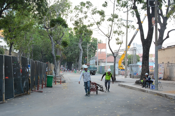 Khu vực thi c&ocirc;ng tuyến Metro Bến Th&agrave;nh- Suối Ti&ecirc;n 