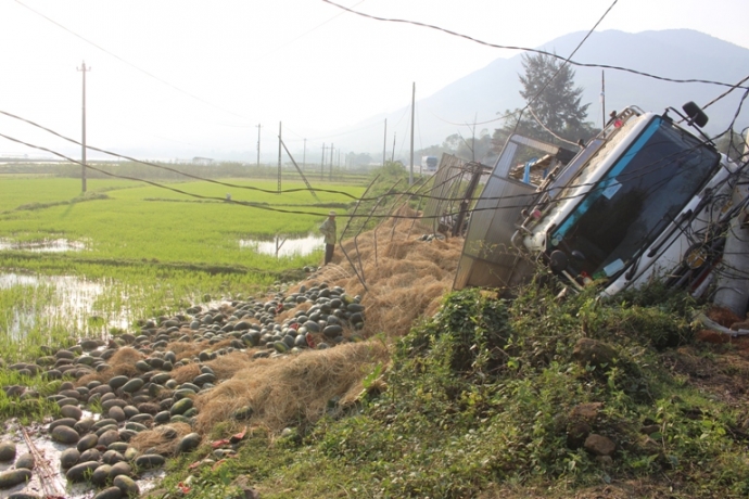 Xe- tai- huc- cot- dien- ben- QL1- hang- tan- dua-