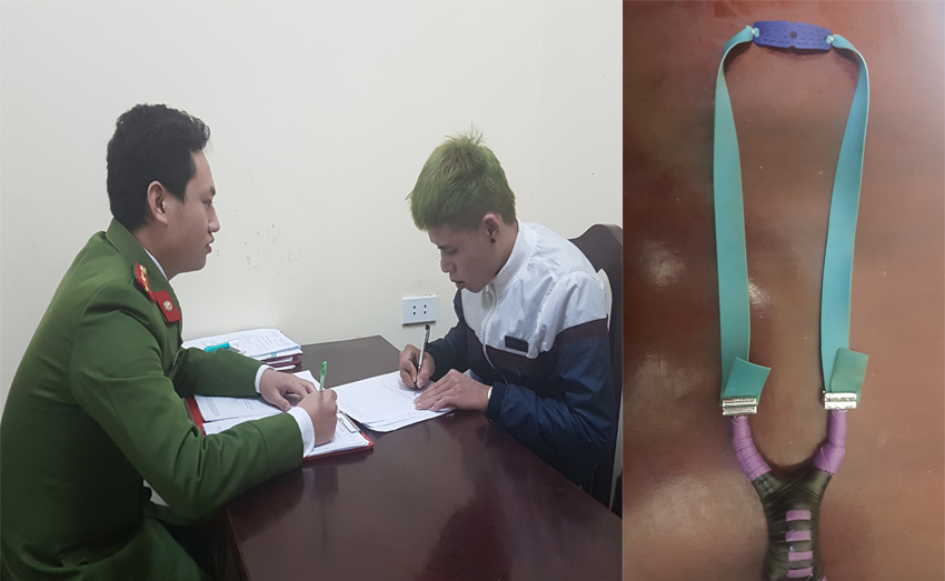 n&aacute; cao su bắn v&agrave;o phương tiện giao th&ocirc;ng 1 (2)