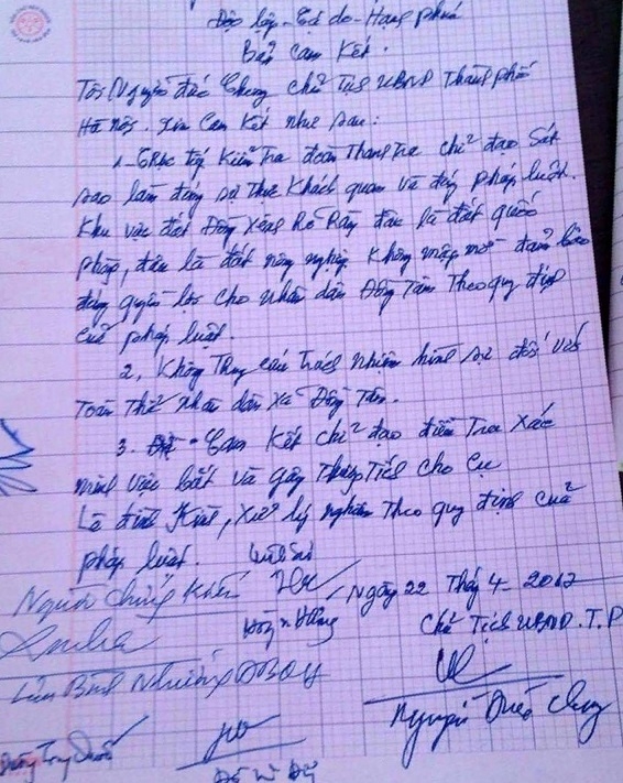 Chu tich Chung cam ket voi dan Dong Tam, cam ket v