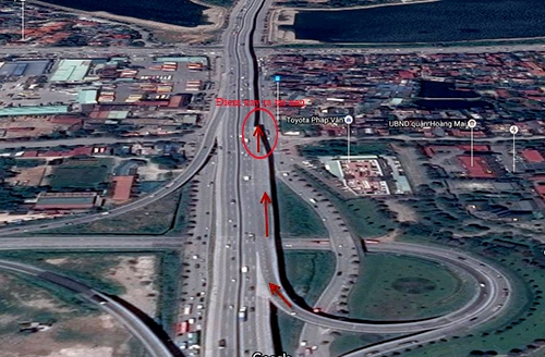 Đoạn xảy ra tai nạn được khoanh tr&ograve;n đỏ