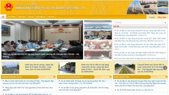 Cổng th&ocirc;ng tin điện tử về c&aacute;c dự &aacute;n PPP c&oacute; hơn 10 