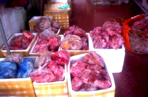 hơn 1,2 tấn tai, mui, dạ d&agrave;y... b&ograve; kh&ocirc;ng r&otilde; nguồn 