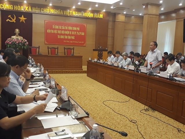 To cong tac Thu tuong lam viec voi Vinh Phuc