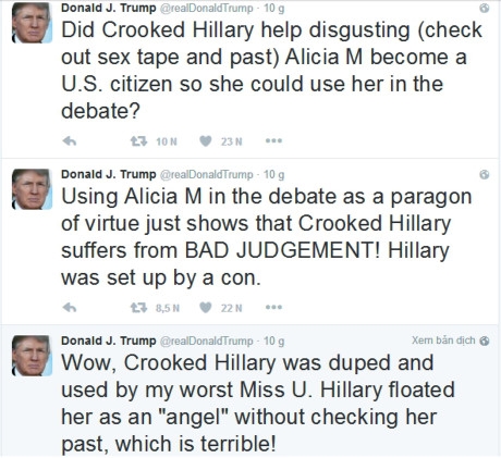 Ông Donald Trump đăng tải hàng loạt Twitter n