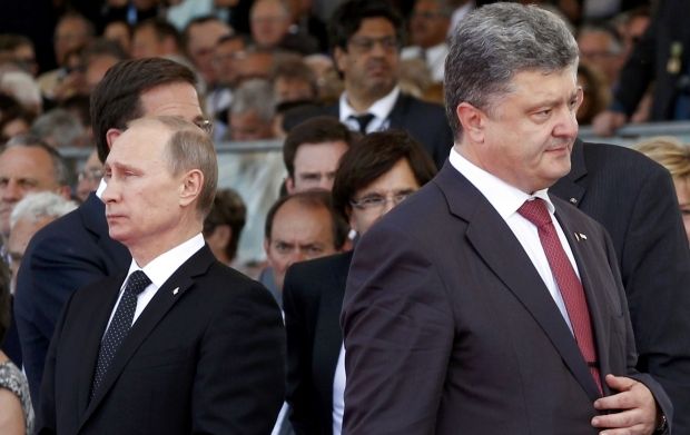 Tổng thống Nga Vladimir Putin v&agrave; Tổng thống Ukrain