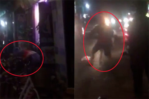 H&igrave;nh ảnh người đ&agrave;n &ocirc;ng bị thanh ni&ecirc;n &aacute;o đỏ tấn c&ocirc;n