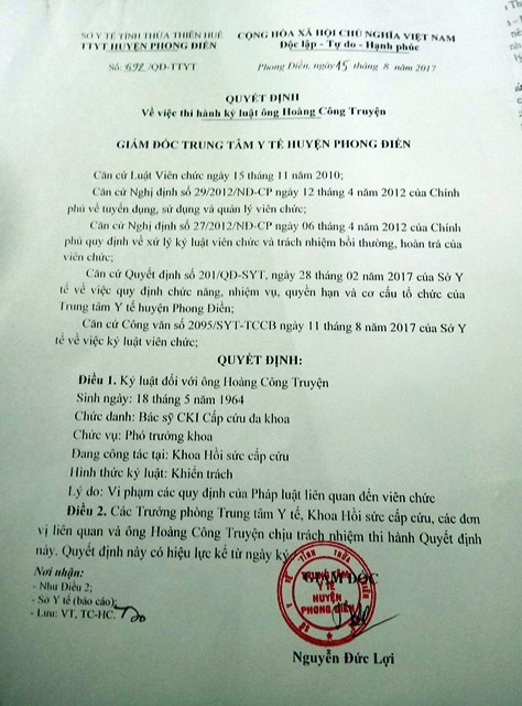 kỷ luật b&aacute;c sĩ Truyện