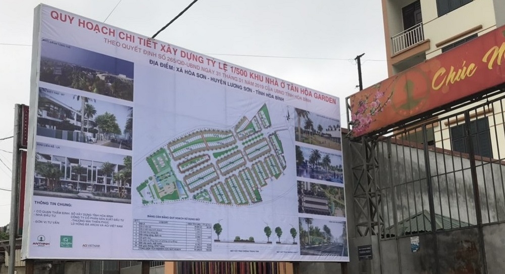 hoa binh viec thuc hien du an khu nha o tai xa hoa son tan hoa garden