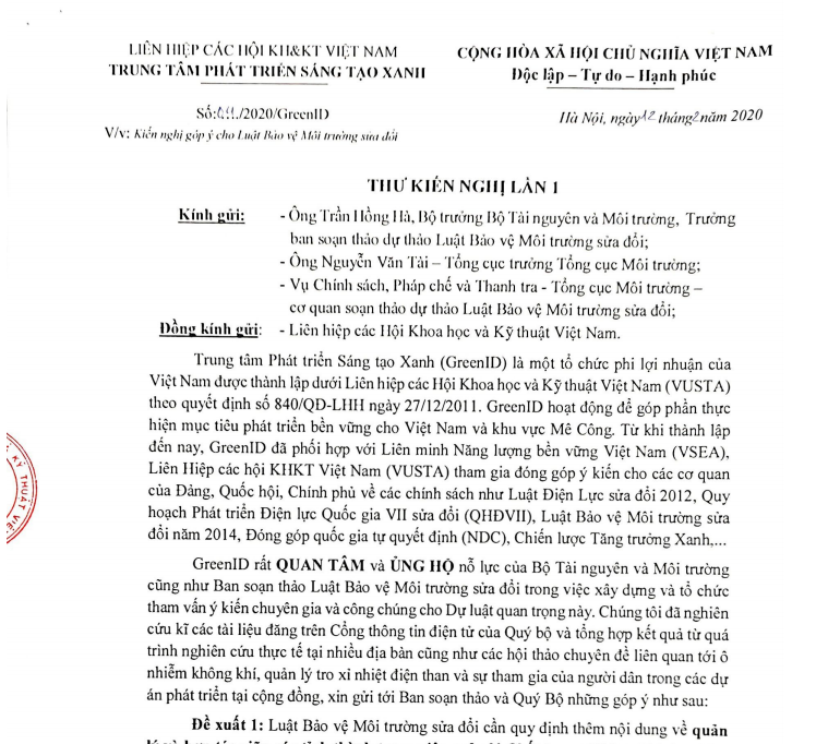 cac to chuc xa hoi kien nghi hoan thien du thao luat bao ve moi truong sua doi