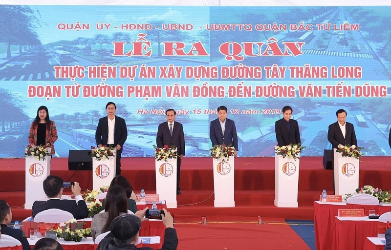 Thành phố Hà Nội khởi công xây dựng đường Tây Thăng Long thanh pho ha noi khoi cong xay dung duong tay thang long