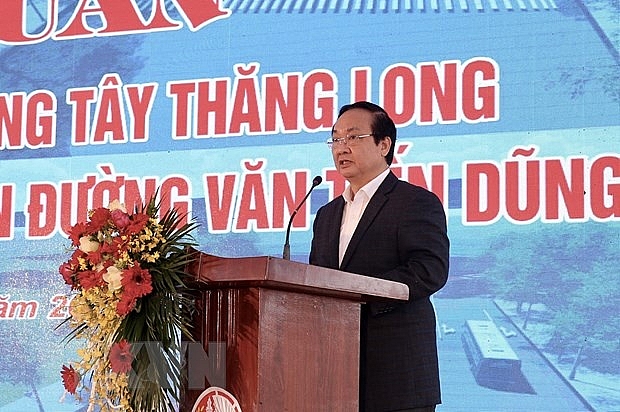 Thành phố Hà Nội khởi công xây dựng đường Tây Thăng Long thanh pho ha noi khoi cong xay dung duong tay thang long