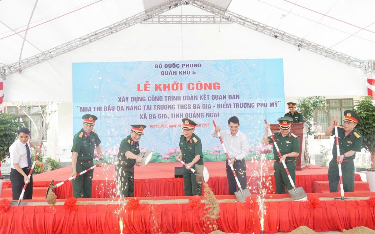 Quảng Ngãi: Khởi công nhà thi đấu đa năng 2,5 tỷ đồng tại Trường THCS Ba Gia