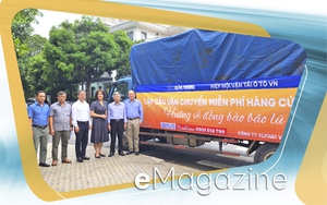 Lần đầu thiết lập cầu vận chuyển miễn ph&iacute; h&agrave;ng cứu trợ b&atilde;o lũ