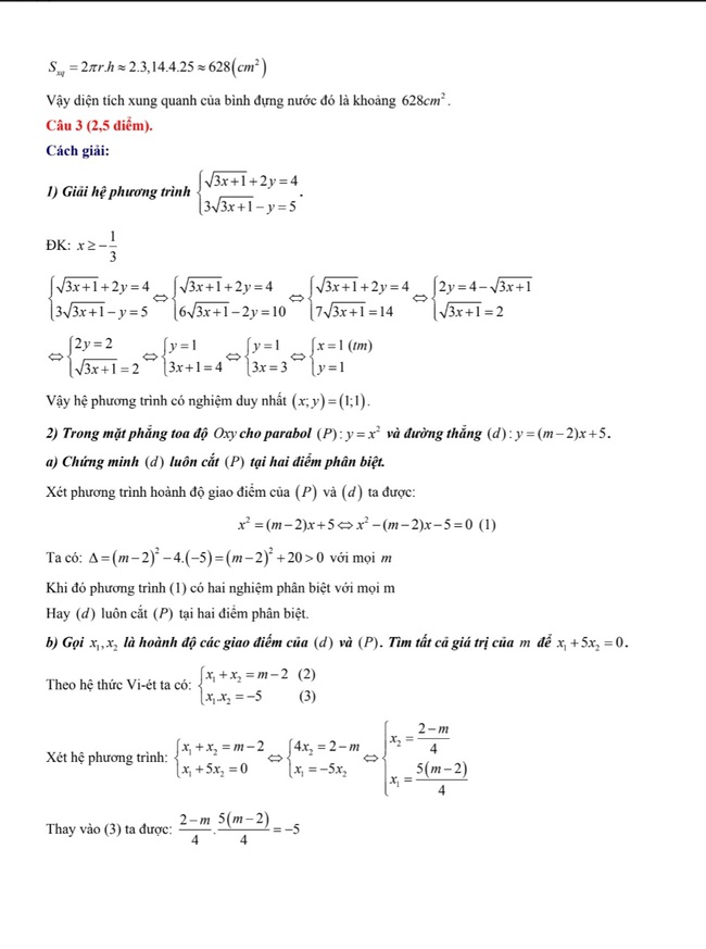 Đ&aacute;p &aacute;n đề thi m&ocirc;n To&aacute;n tuyển sinh v&agrave;o lớp 10 H&agrave; Nội năm 2024- Ảnh 6.