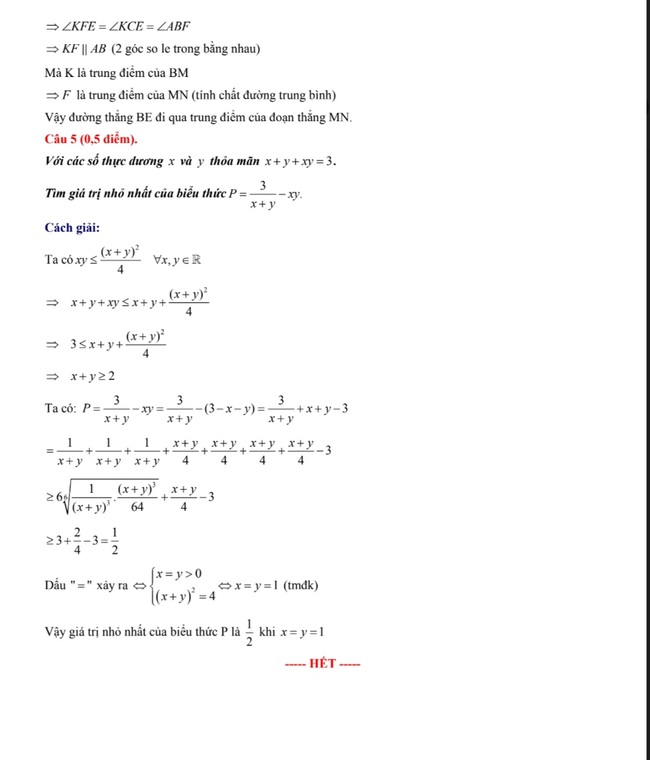Đ&aacute;p &aacute;n đề thi m&ocirc;n To&aacute;n tuyển sinh v&agrave;o lớp 10 H&agrave; Nội năm 2024- Ảnh 9.