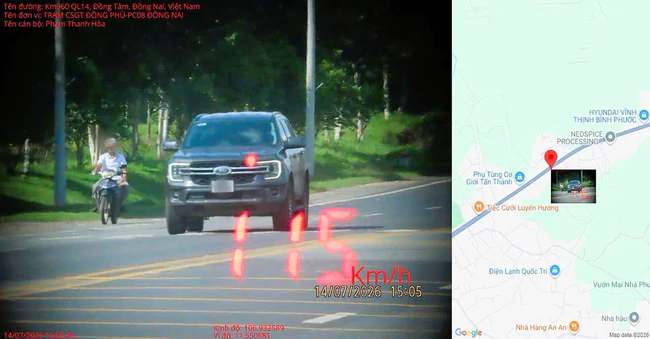 Ph&oacute;ng xe 115 km/h tr&ecirc;n QL14, t&agrave;i xế 21 tuổi bị phạt 7 triệu đồng - Ảnh 2.