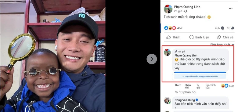 Quang Linh Vlog mếu v&igrave; bay m&agrave;u t&iacute;ch xanh, phản ứng của hội bạn th&acirc;n chiếm trọn spotlight - Ảnh 1.