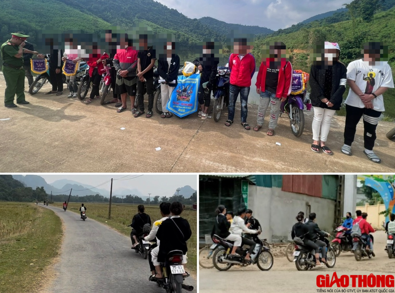 H&ograve;a B&igrave;nh: Xử l&yacute; nh&oacute;m phượt thủ độ b&ocirc;, che biển số, kh&ocirc;ng giấy ph&eacute;p l&aacute;i xe - Ảnh 1.