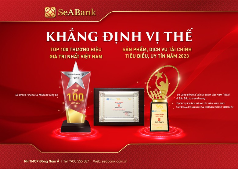 Ng&acirc;n h&agrave;ng SeABank được vinh danh top 100 thương hiệu gi&aacute; trị nhất Việt Nam - Ảnh 1.
