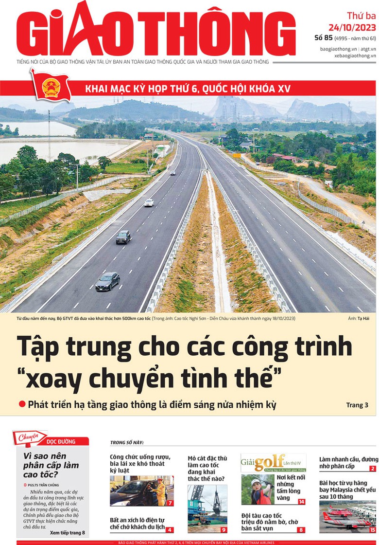 Tin mới nhất, hay nhất tr&ecirc;n B&aacute;o Giao th&ocirc;ng ng&agrave;y 24/10/2023 - Ảnh 1.
