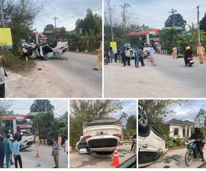 Đ&acirc;m v&agrave;o xe m&ocirc; t&ocirc; đang sang đường khiến &ocirc; t&ocirc; lật ngửa, 1 người tử vong tại Lạng Sơn - Ảnh 1.