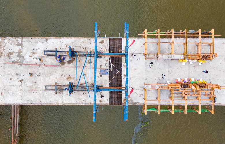 Hợp long cầu Bến Mới nối Nam Định - Ninh B&igrave;nh - Ảnh 6.