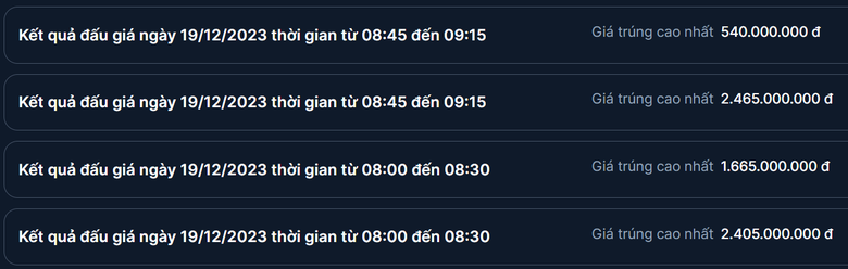 Đấu gi&aacute; biển số ng&agrave;y 19/12: Ba biển H&agrave; Nội đều chốt mức tr&ecirc;n 1,5 tỷ - Ảnh 1.