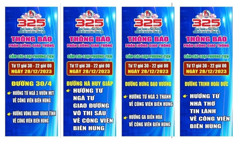 Đồng Nai: Cấm xe tr&ecirc;n nhiều tuyến đường nội &ocirc; để vui lễ 325 năm Bi&ecirc;n H&ograve;a - Ảnh 1.