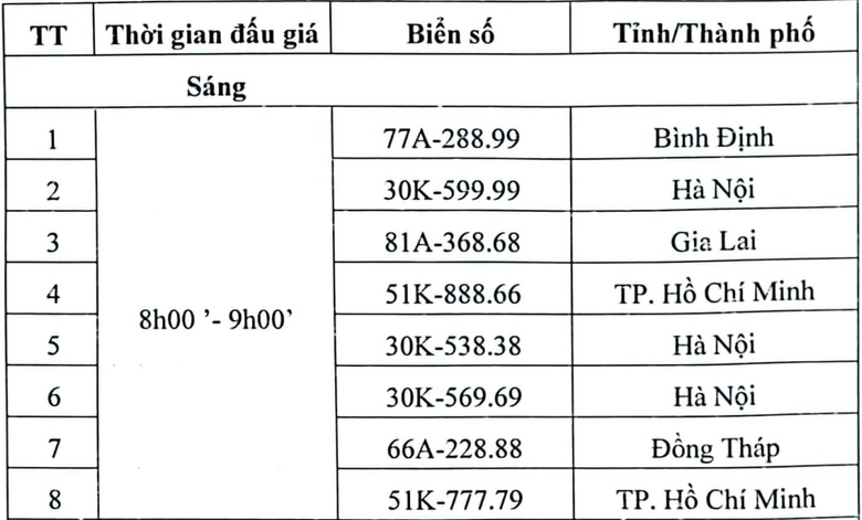 Tiếp tục đấu gi&aacute; 48 biển số đẹp v&agrave;o ng&agrave;y 25/9 - Ảnh 1.