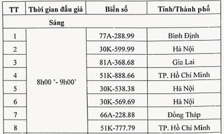 Đấu gi&aacute; th&ecirc;m 48 biển số &ocirc; t&ocirc; trong ng&agrave;y 25/9 - Ảnh 1.