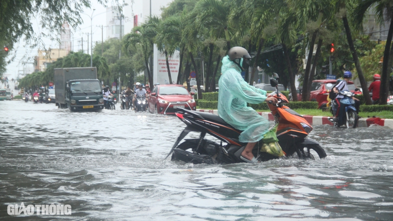 Mưa lớn k&eacute;o d&agrave;i, nhiều tuyến đường th&agrave;nh phố Bạc Li&ecirc;u ngập s&acirc;u- Ảnh 3.