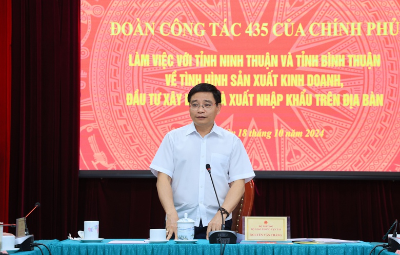 Bộ trưởng Nguyễn Văn Thắng c&ugrave;ng Ninh Thuận, B&igrave;nh Thuận gỡ loạt vướng mắc- Ảnh 1.