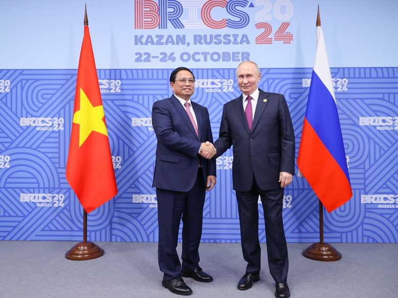 Thủ tướng Phạm Minh Ch&iacute;nh hội đ&agrave;m với Tổng thống Nga Vladimir Putin- Ảnh 1.