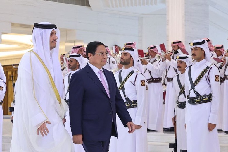 Qatar tổ chức trọng thể lễ đ&oacute;n ch&iacute;nh thức Thủ tướng Phạm Minh Ch&iacute;nh- Ảnh 4.