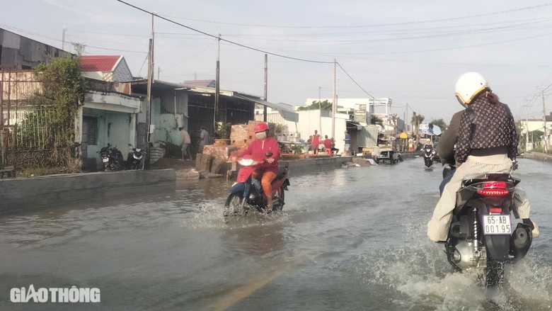 Quốc lộ 1 qua Bạc Liêu ngập sâu do triều cường dâng cao- Ảnh 2. Quốc lộ 1 qua Bạc Liêu ngập sâu do triều cường dâng cao- Ảnh 2.